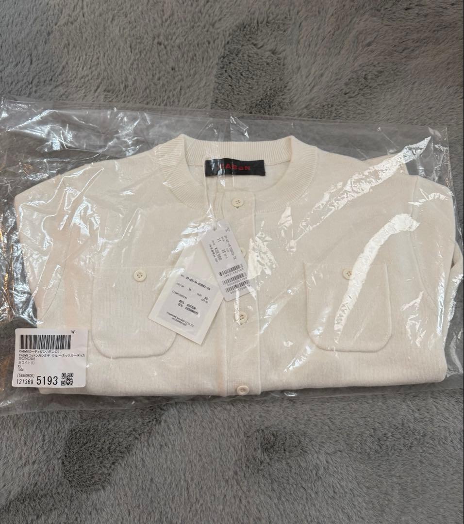 CABaN コットンカシミヤ クルー ネックカーディガン