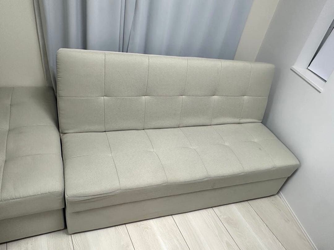 ソファベッド　ベッド　収納付き　モダンデコ　2人掛け　オットマン　ソファーベッド