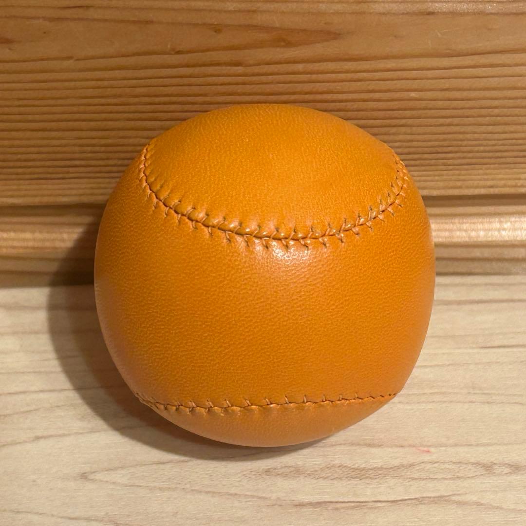 【匿名配送】エルメス　野球ボール　レザー　（オレンジ）