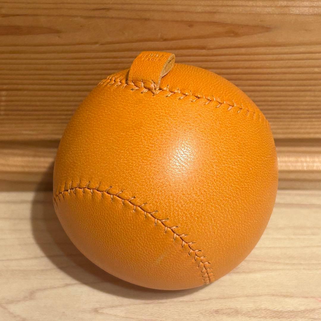 【匿名配送】エルメス　野球ボール　レザー　（オレンジ）
