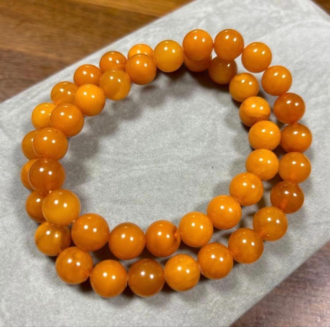 琥珀 ネックレス ブレスレット 10mm玉 全長約47.5cm