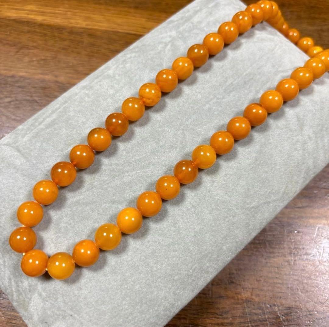 琥珀 ネックレス ブレスレット 10mm玉 全長約47.5cm