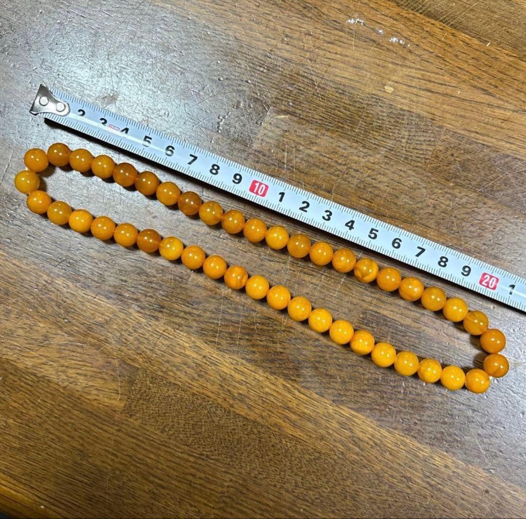 琥珀 ネックレス ブレスレット 10mm玉 全長約47.5cm