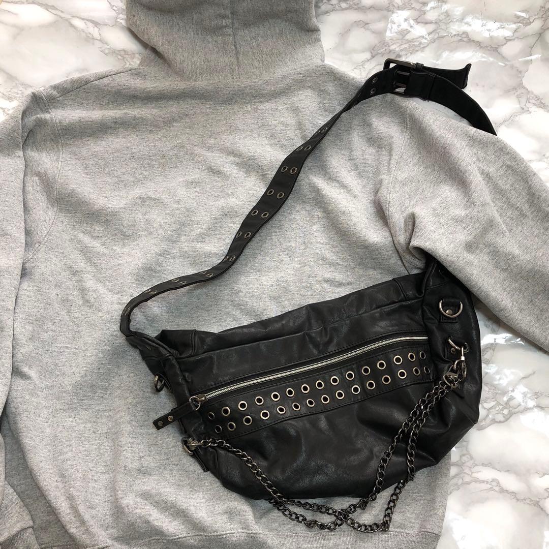 バッグ 00s y2k one shoulder bag black chain