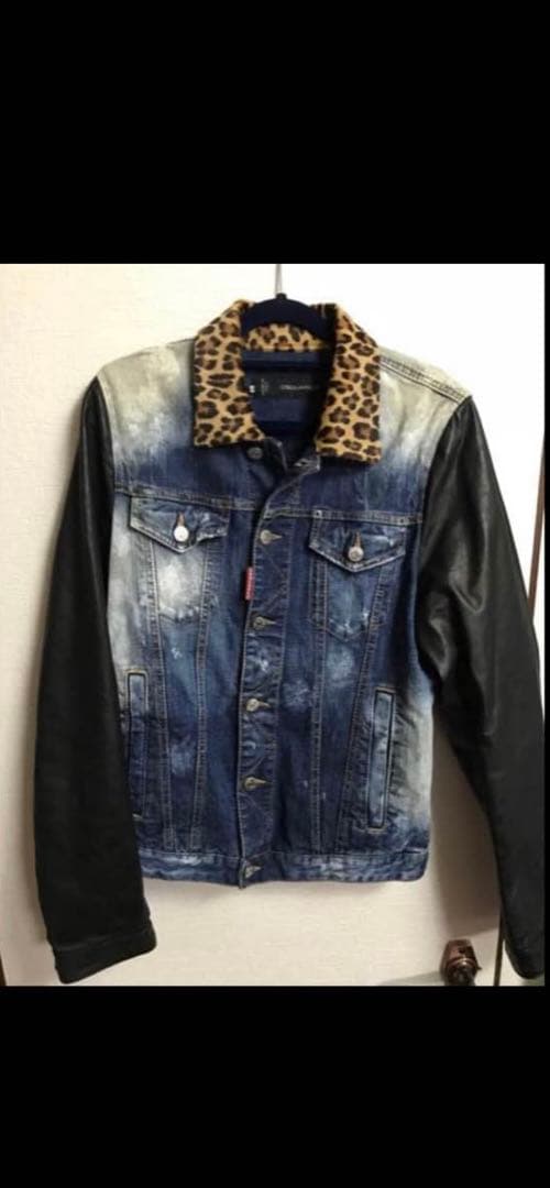 DSQUARED2 デニムジャケット レオパード襟 size50
