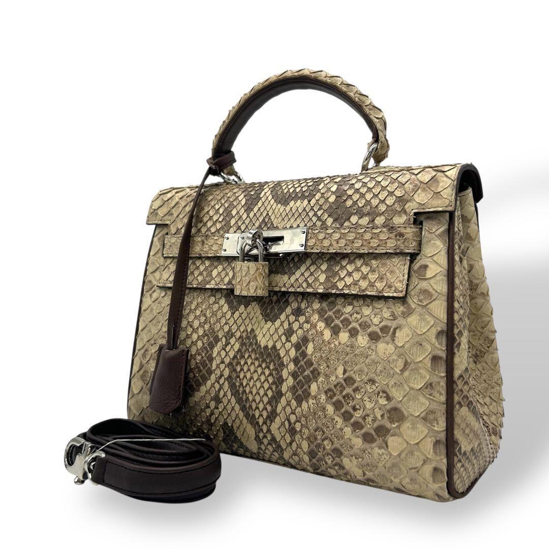 SUN REMY ダイヤモンドパイソン ハンドバッグ 2way 南京錠 2230