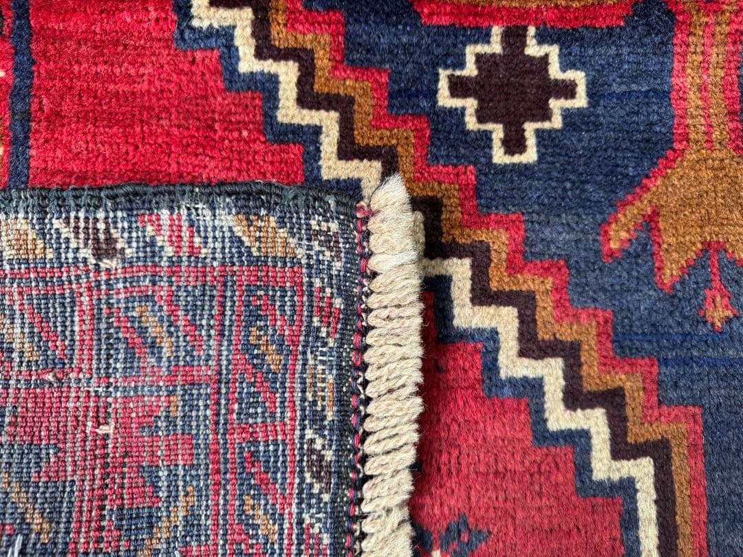 トライバルラグ ヴィンテージ家具 218×114cm 手織り 絨毯 カーペット