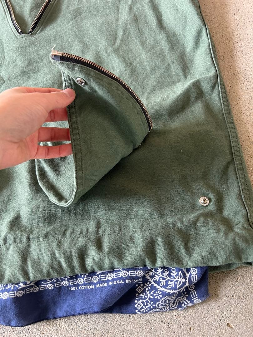 OLDPARK オリーブグリーン Vネックベスト　ランドリーベスト