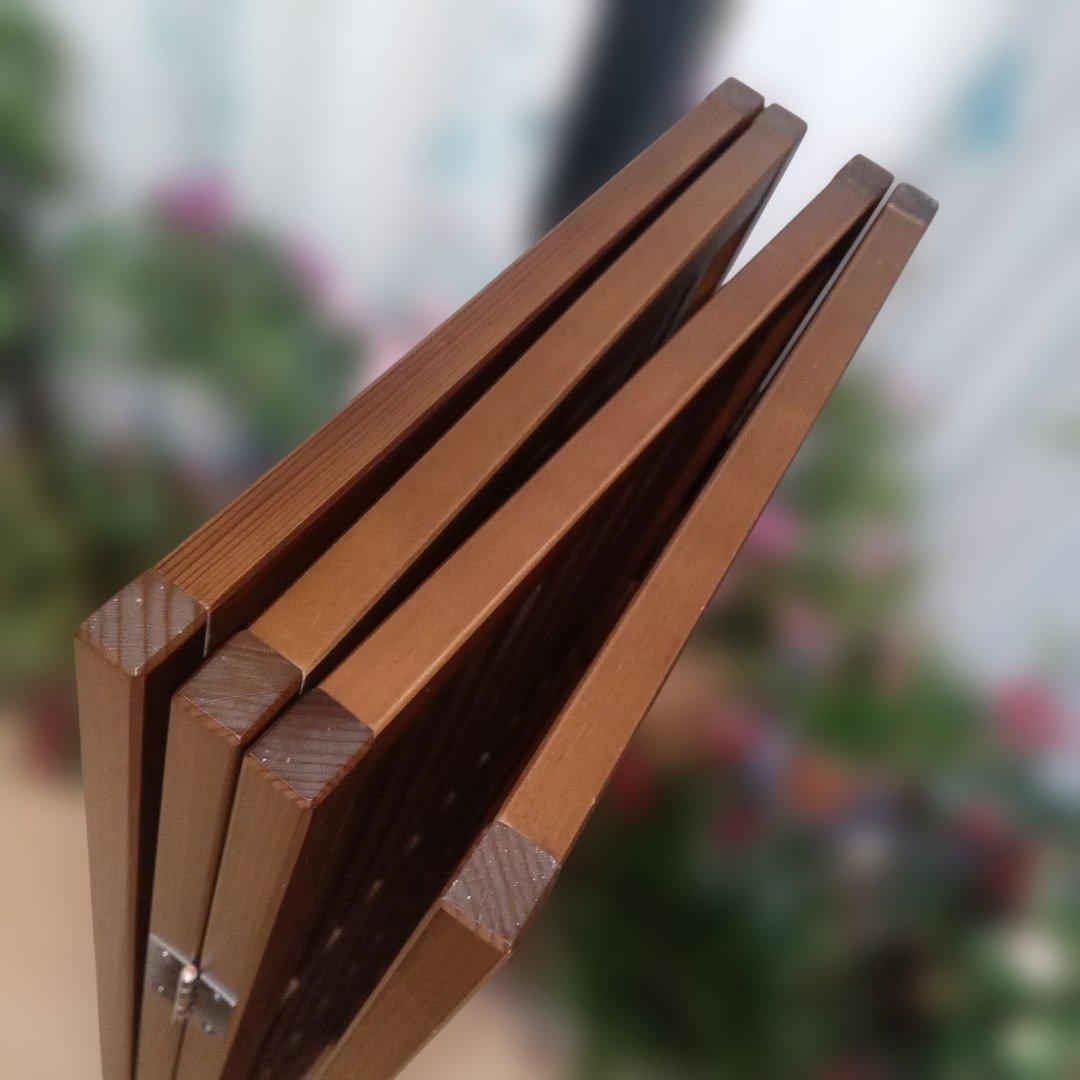 衝立 和風 　秋田杉　パーテーション 4連 格子屏風 和モダン 間仕切り家具