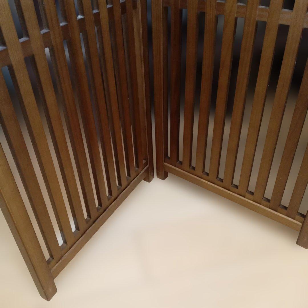 衝立 和風 　秋田杉　パーテーション 4連 格子屏風 和モダン 間仕切り家具