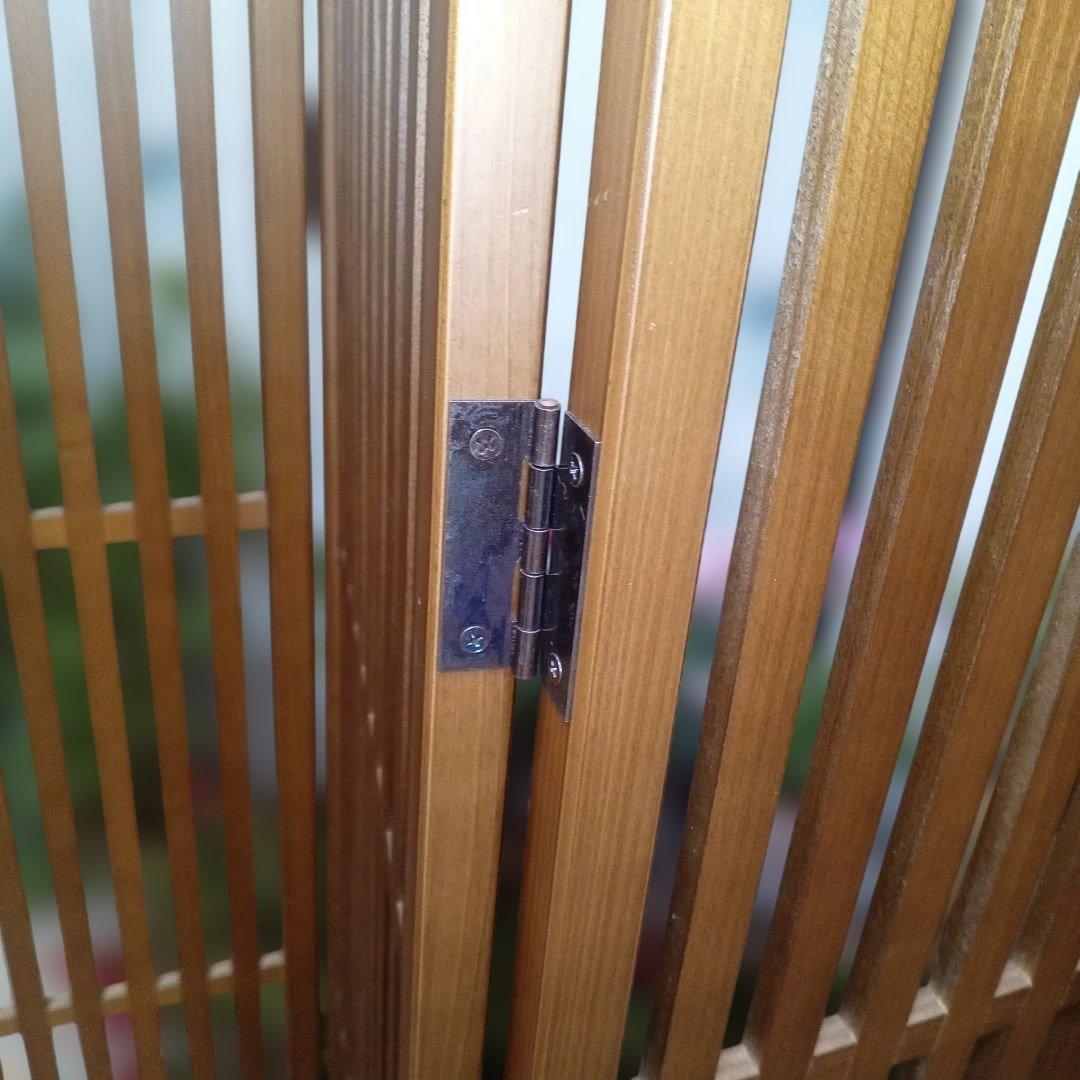 衝立 和風 　秋田杉　パーテーション 4連 格子屏風 和モダン 間仕切り家具