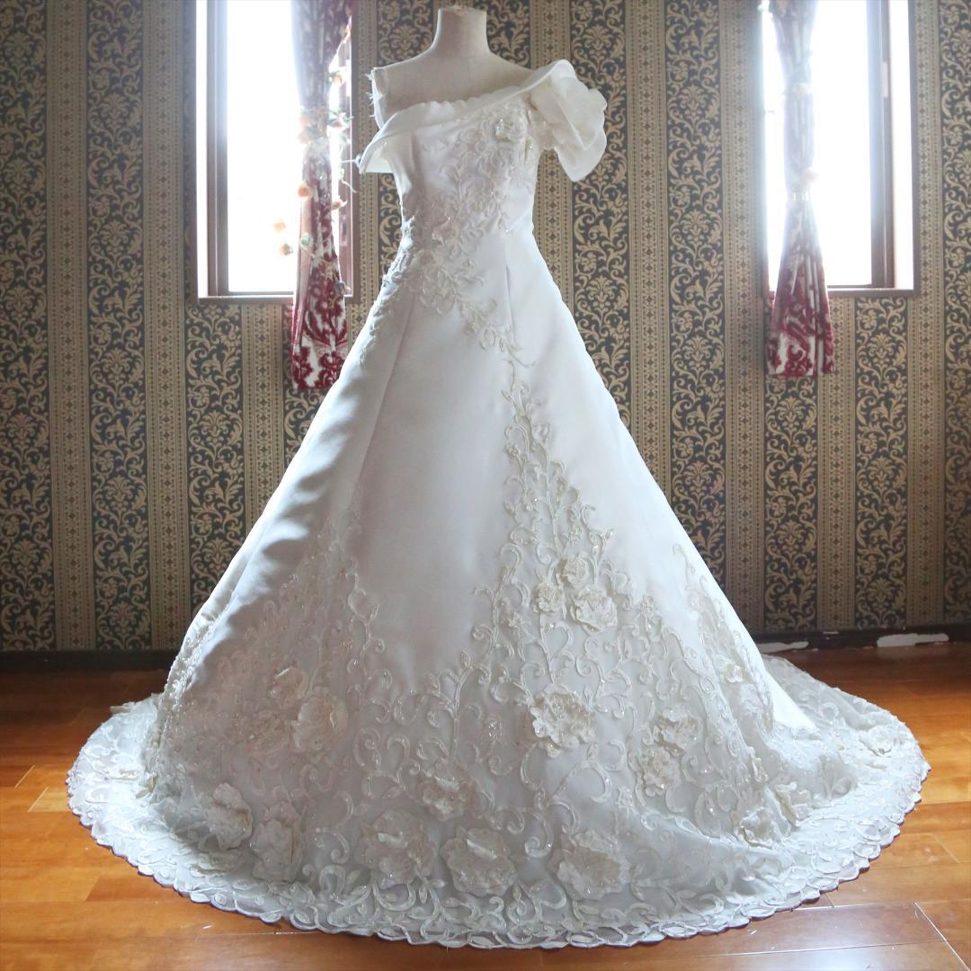 595グレースGRACEワンショルダー高級ウェディングドレス7号9号11号S～M