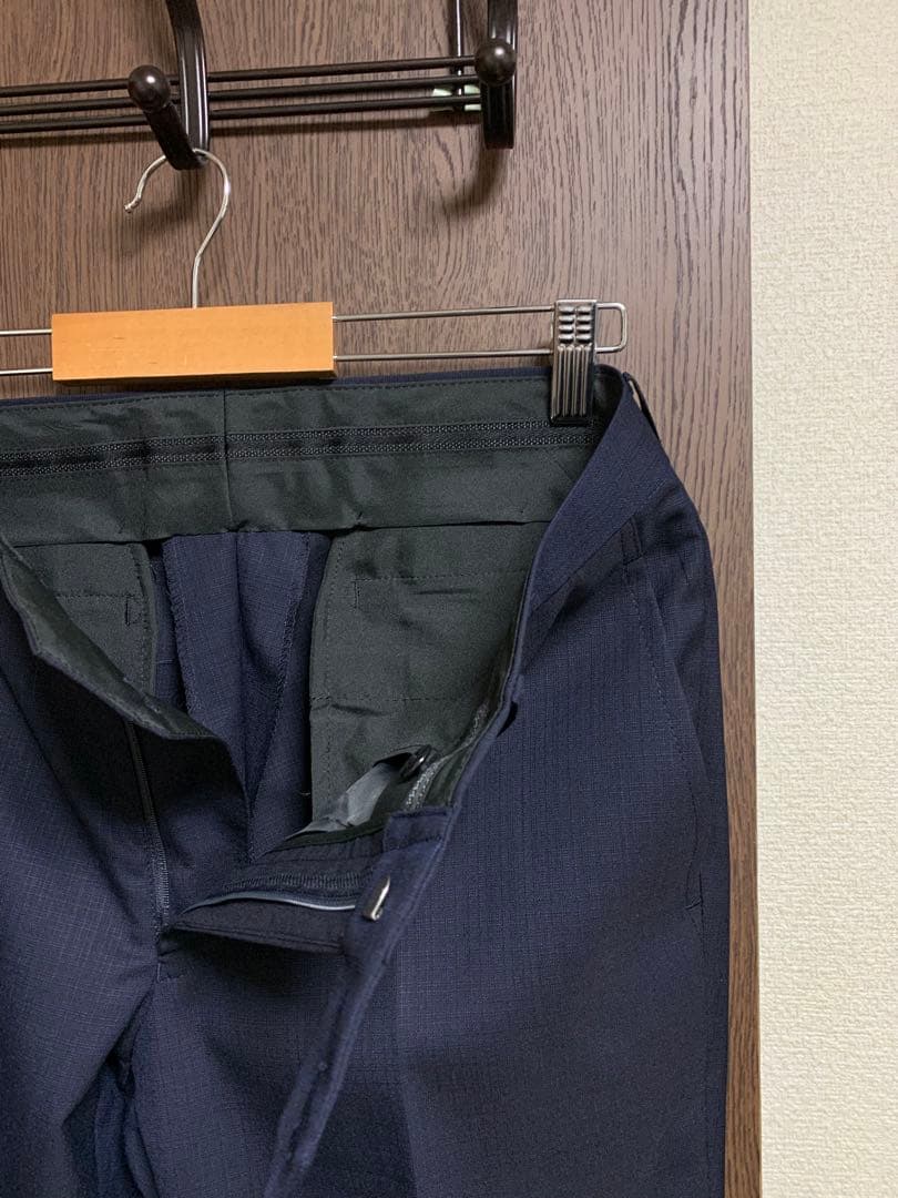 Y6新品未使用！高級ニュージーランドウール100%ネイビーシングルスーツ！