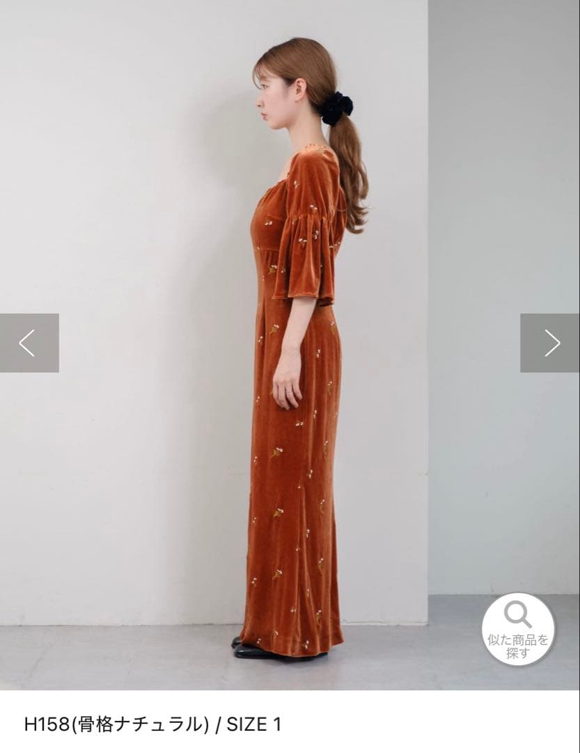 Kastaneオケージョンドレス ベルベットドレス キャメル サイズ1