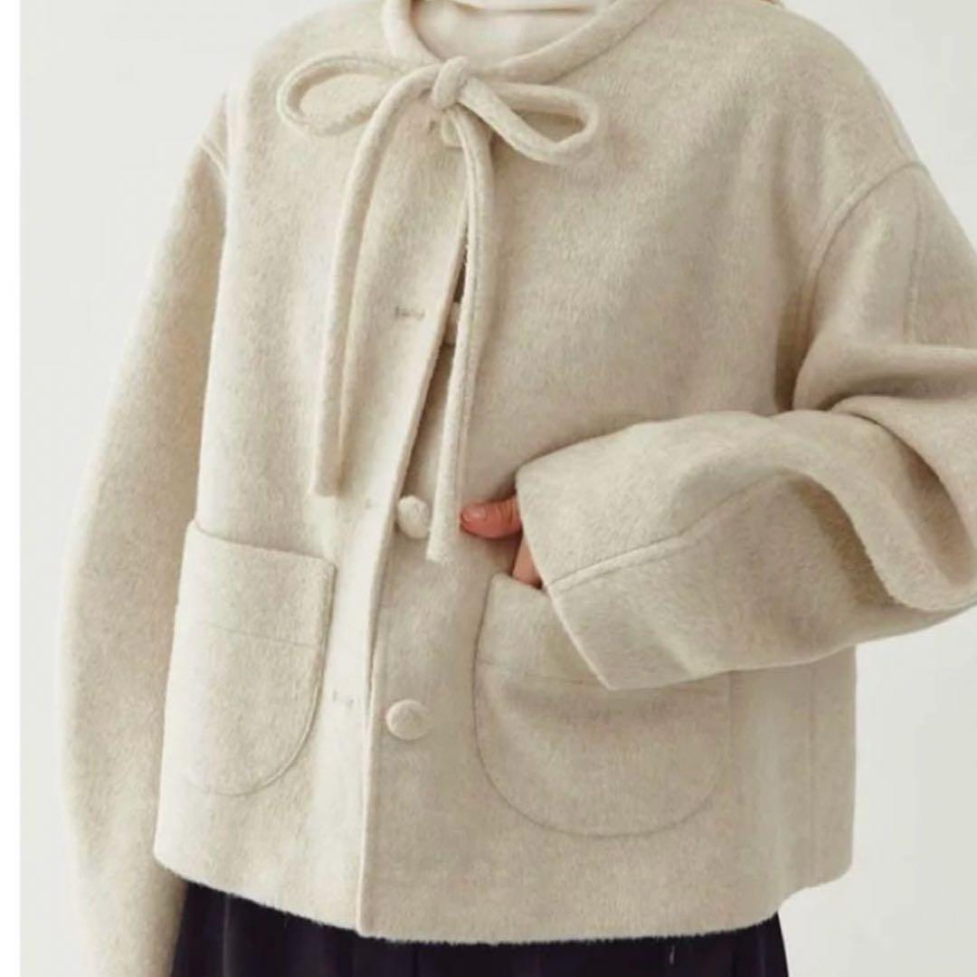 Fano Studiosリボンタイ ショートウールコート