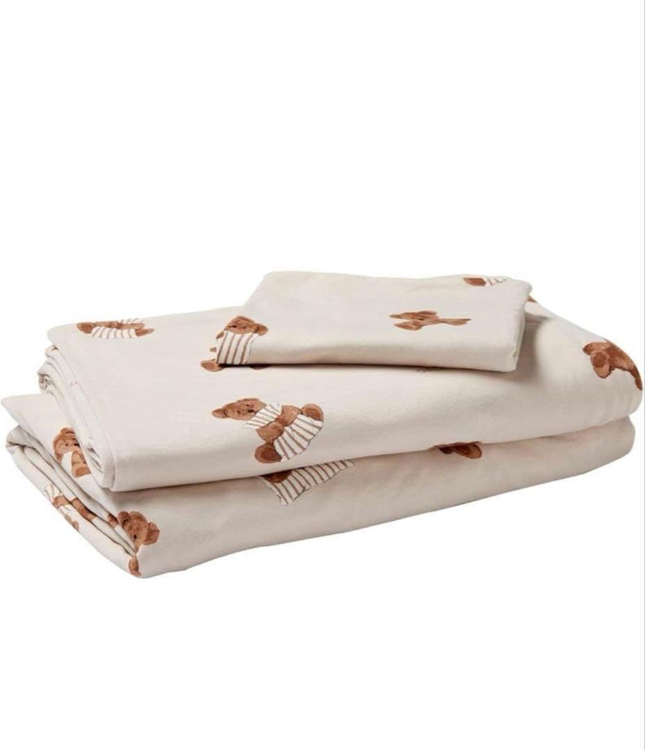 新品 ジェラピケ 布団カバー 枕 シーツ くま ベア柄 3点セット セミダブル