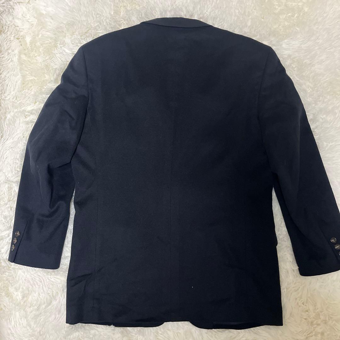 【極上】カシミヤ100% イタリア生地 テーラードジャケット ネイビー L〜XL