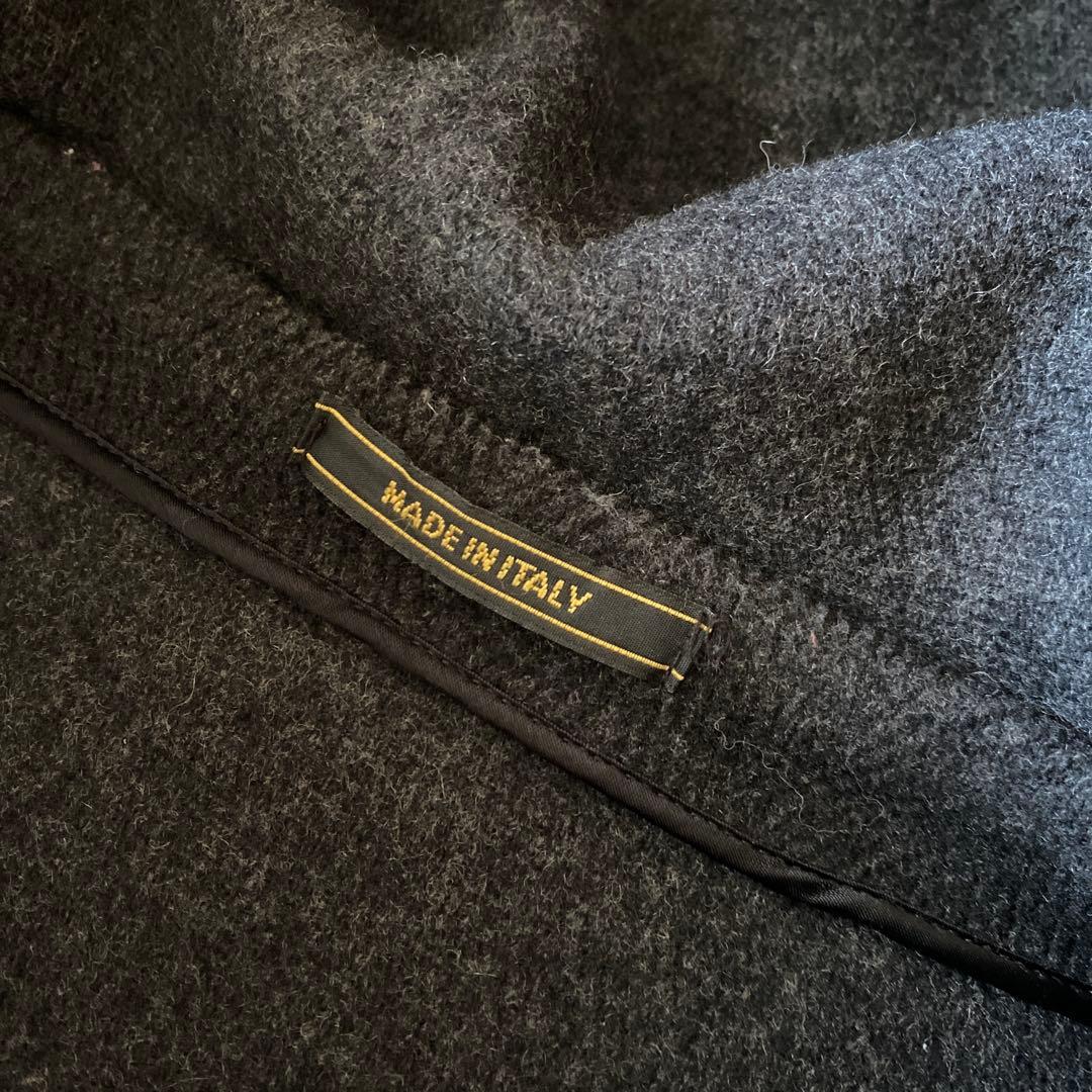 80s90s イタリア製 オーバーサイズ ヘリンボーンウール ダッフルコート