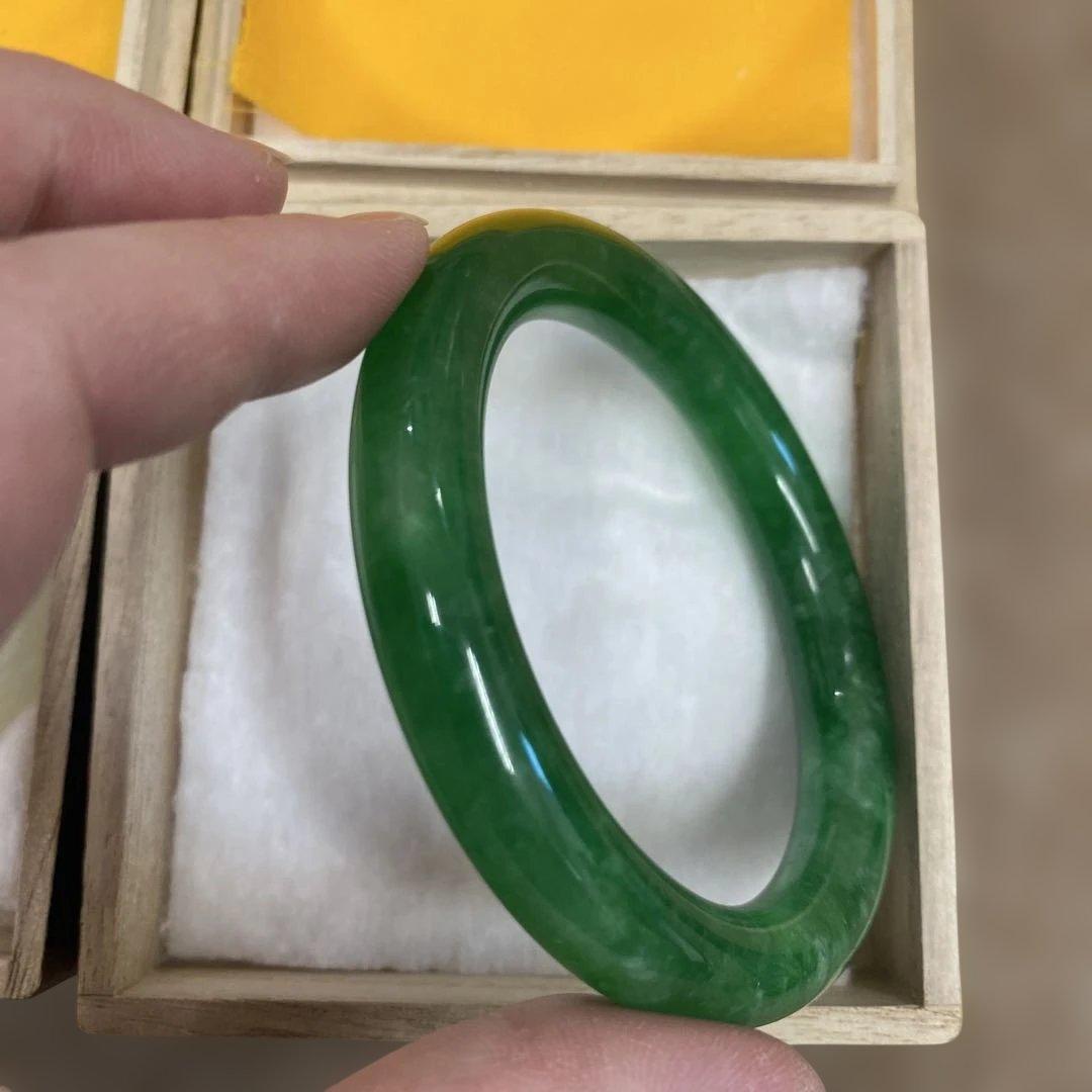 翡翠バングル グリーン ホワイト2個セット