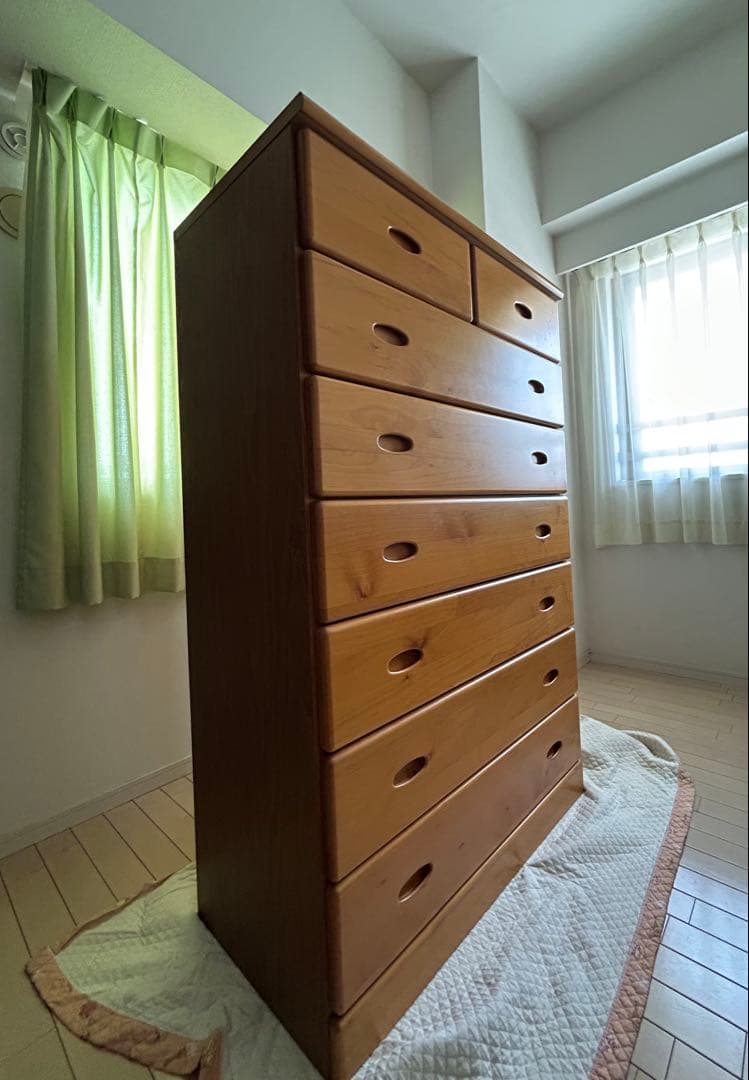 木目調 チェスト 洋服タンス 8段収納