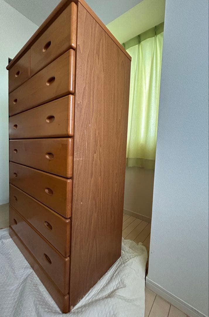 木目調 チェスト 洋服タンス 8段収納