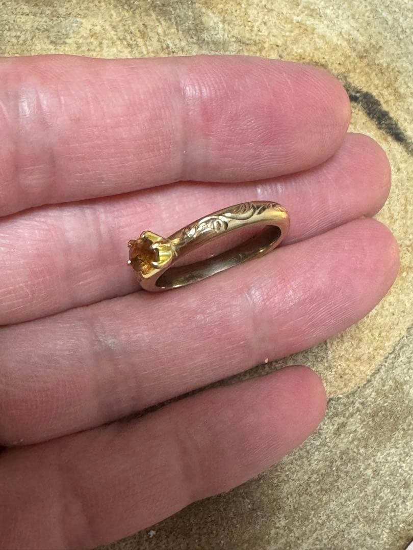 GOLD 金　14k ゴールドリング　アンダリュサイト　ジュエリーリング