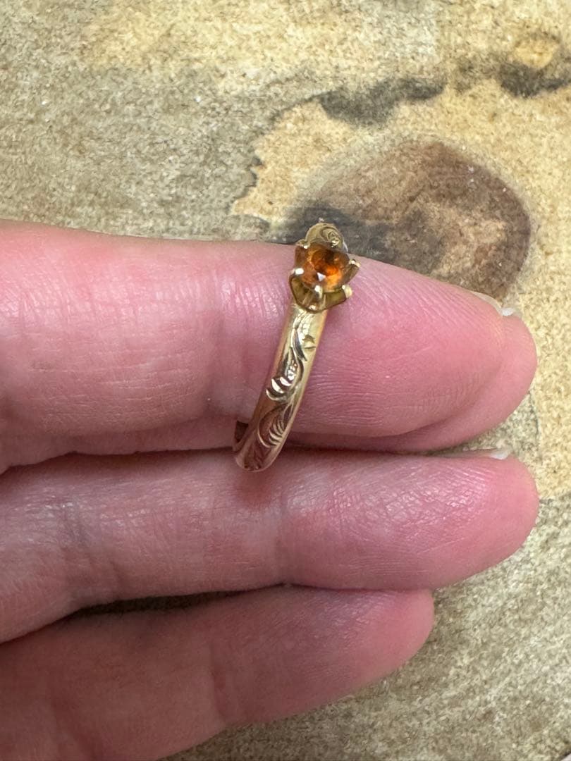 GOLD 金　14k ゴールドリング　アンダリュサイト　ジュエリーリング