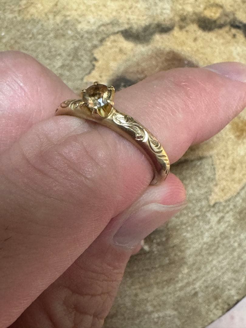 GOLD 金　14k ゴールドリング　アンダリュサイト　ジュエリーリング