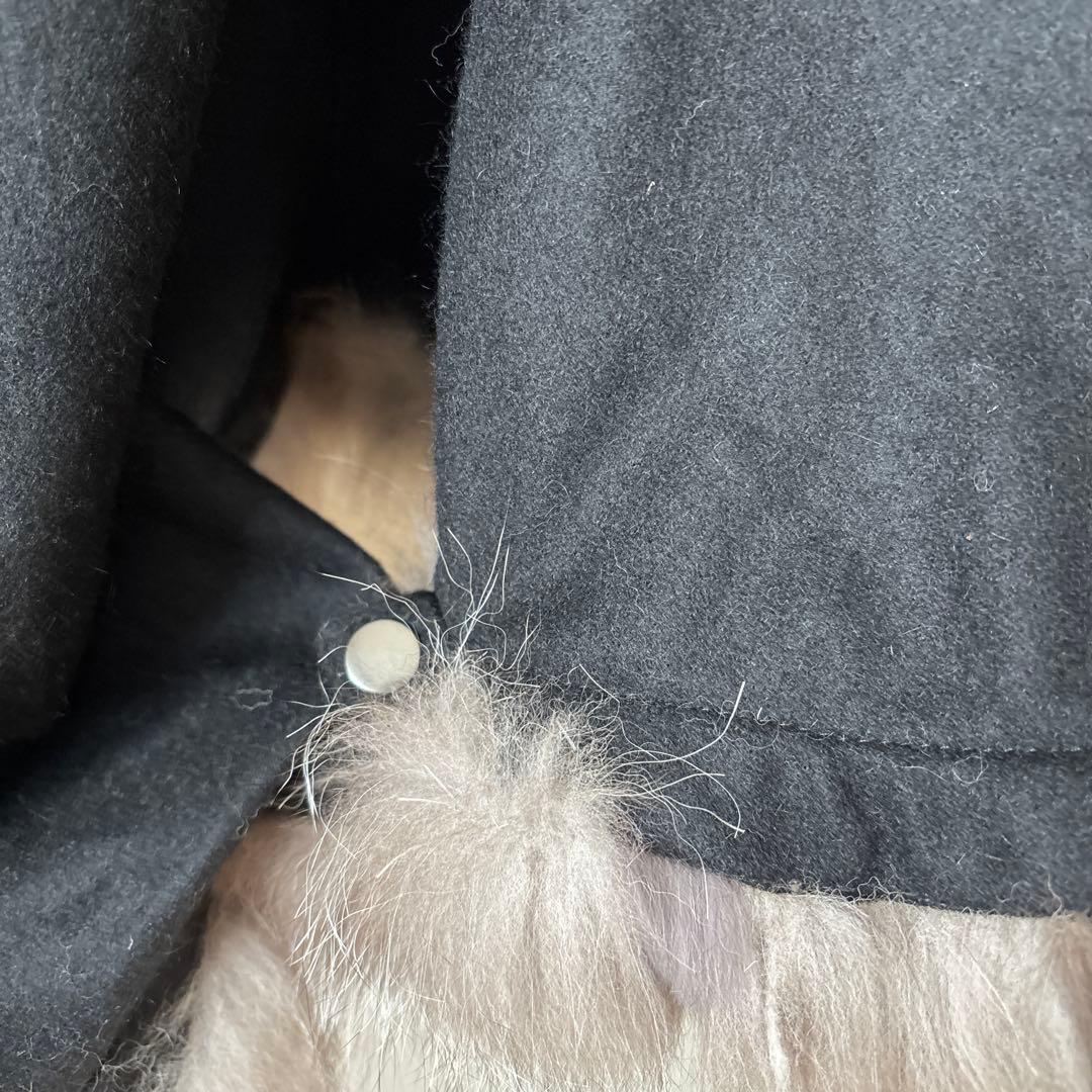 SAGA FURS カシミヤ　ポンチョ　コート　ラビットファー　毛皮　2ホック