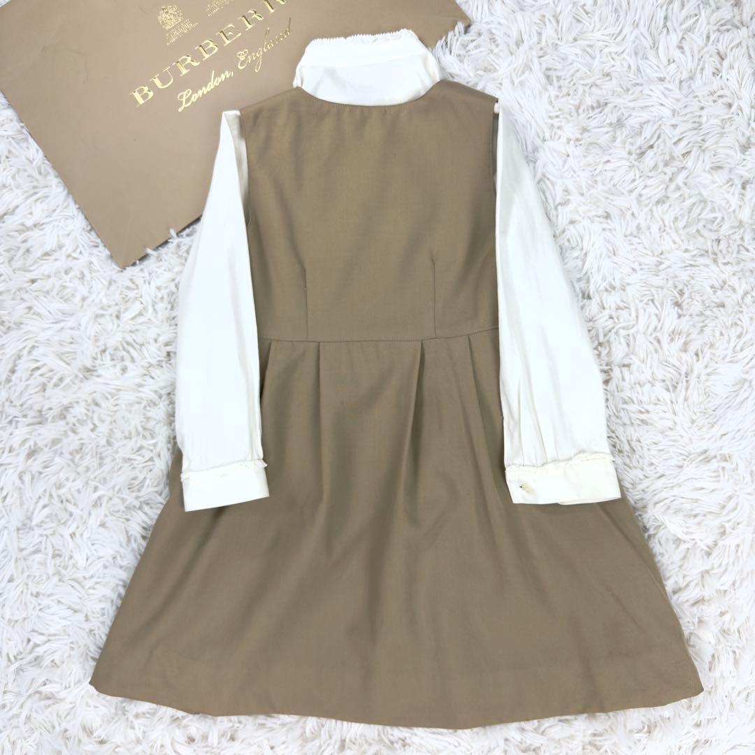 【美品】バーバリー セレモニー 3点 セットアップ リボン付 金ボタン 110