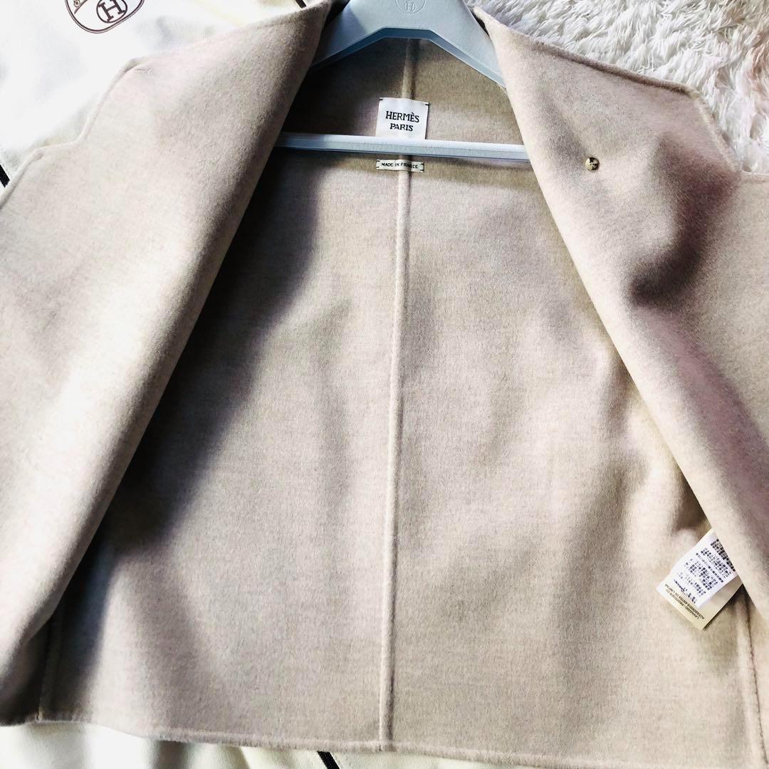 61万✨24年 未使用 エルメス ダブルフェイスジレ カシミヤ100% ベージュ