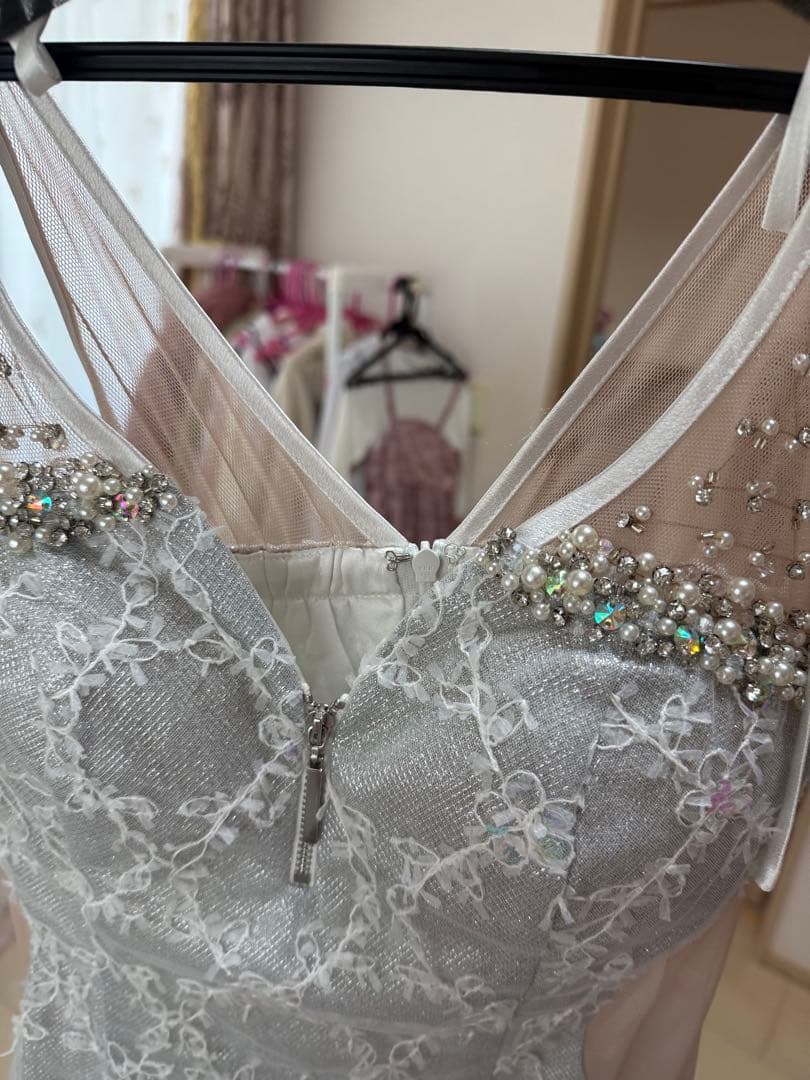 ROBE de FLEU ライトグレー スリップドレス