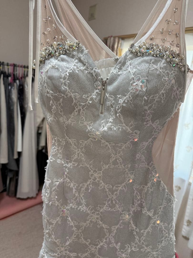 ROBE de FLEU ライトグレー スリップドレス