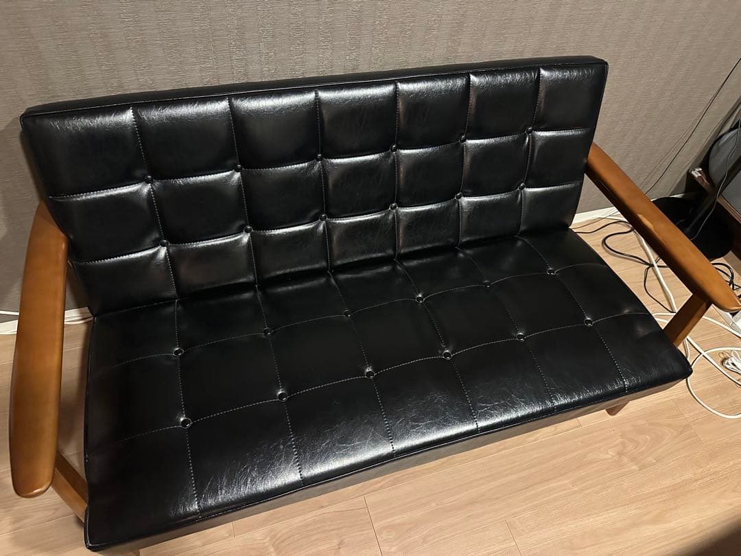 【直接引き取り歓迎】カリモク60 Kチェア 2シーター スタンダードブラック