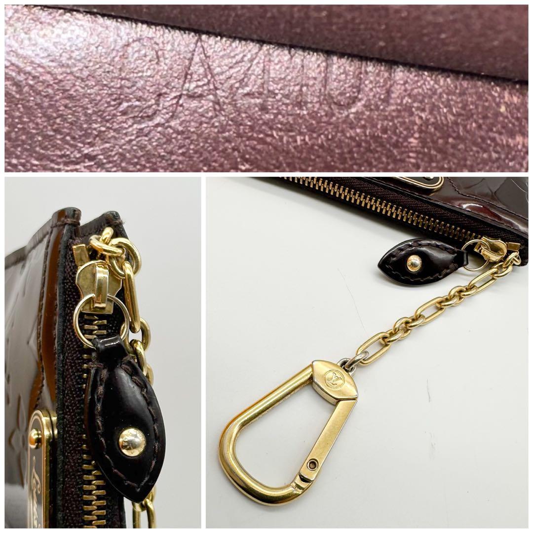 ルイヴィトン ポシェット クレ NM 新型 アマラント モノグラム キーホルダー