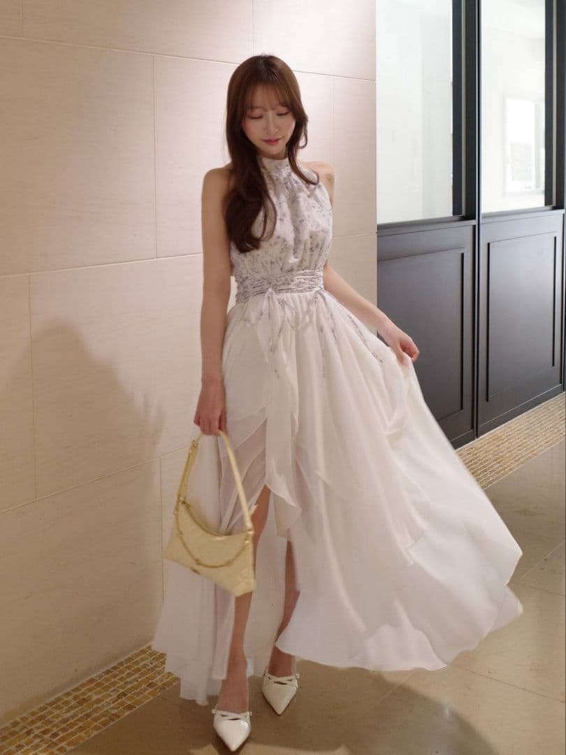 ダーリッチ アメスリギャザーシフォンロングワンピース 新品タグ付き