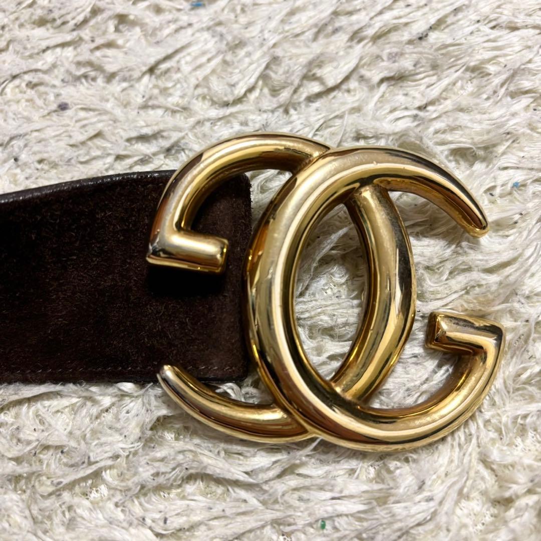 正規品 GUCCI オールドグッチ インターロッキング ベルト ゴールド 茶色系
