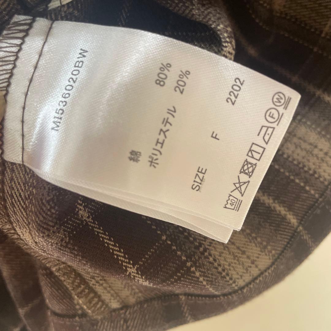 mideal オンブレチェックダブルリボンビスチェ ブラウン