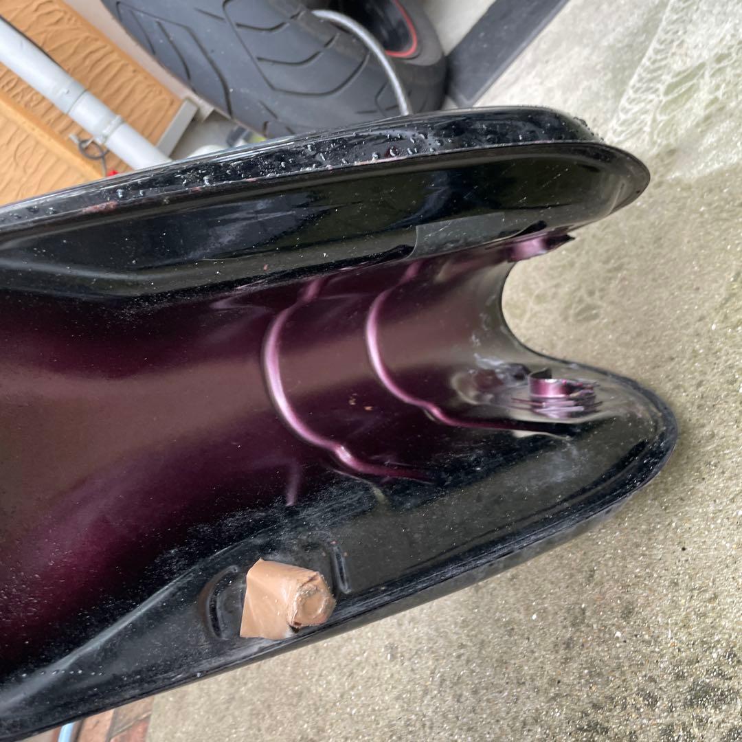 ホンダCB２２３S純正タンク凹みあり パテ埋め中と仮塗装まで