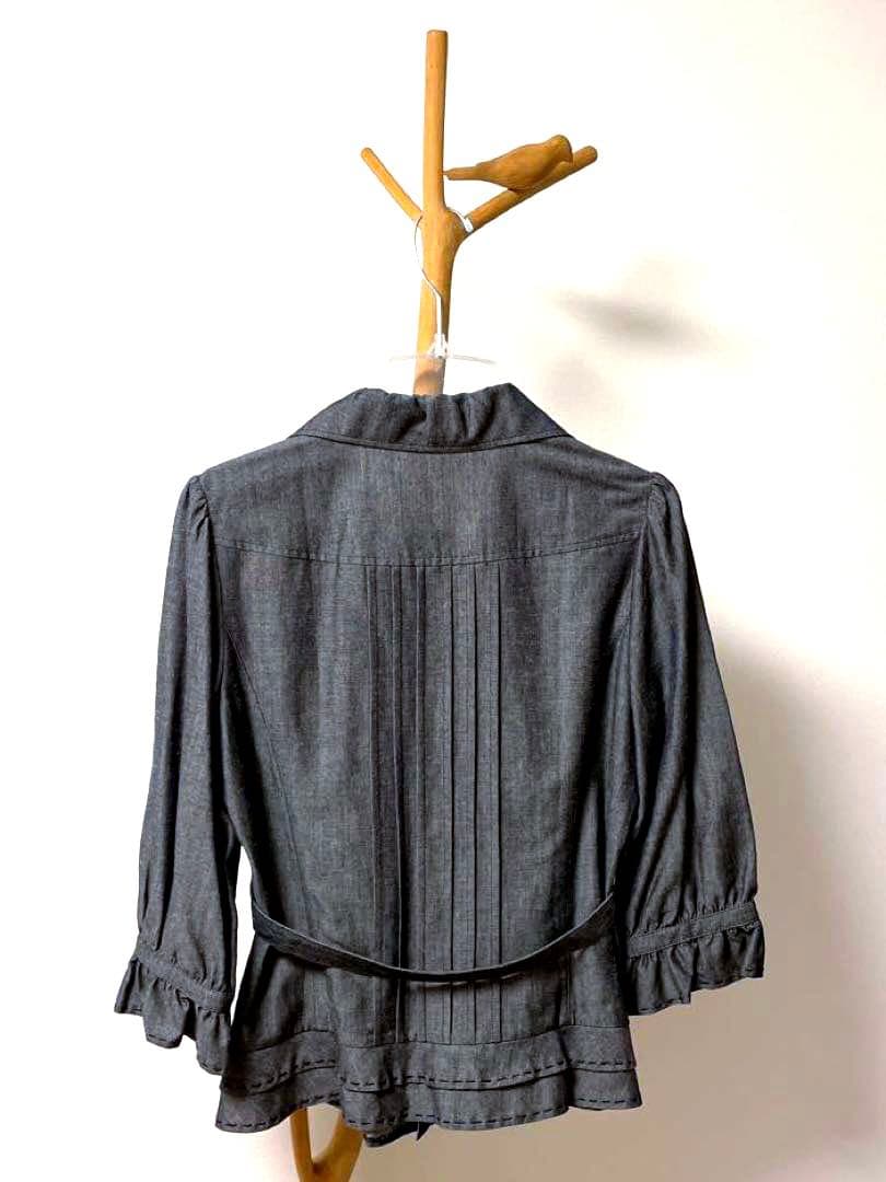 【未使用品】TO BE CHIC スカートスーツ　グレー　リボン