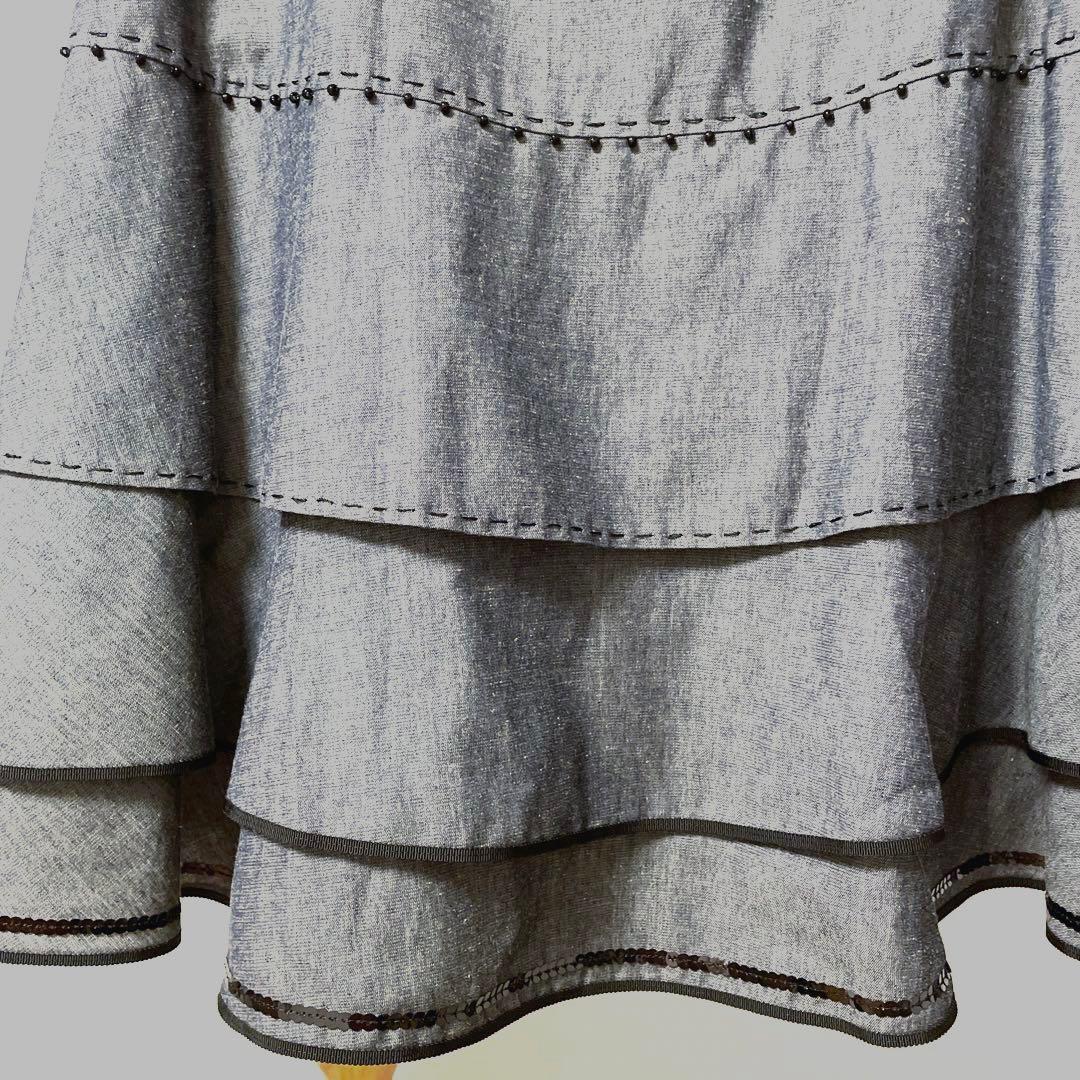 【未使用品】TO BE CHIC スカートスーツ　グレー　リボン