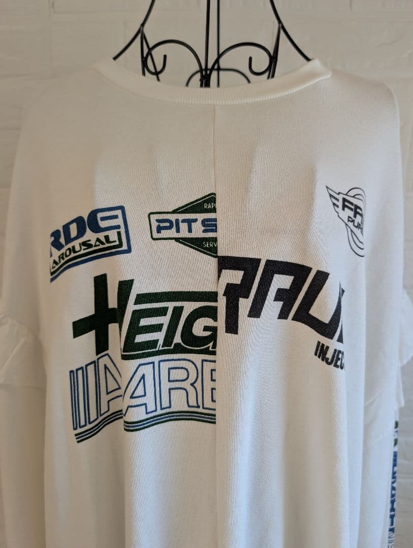 ローズバッド 完売品 スポーツロゴフリルドッキングチュニック スウェット 白