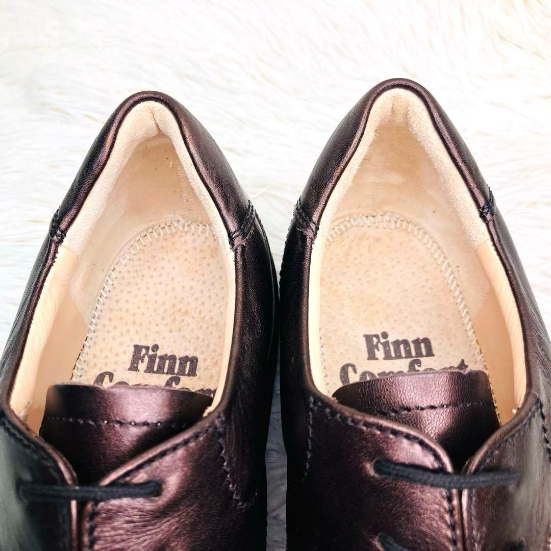 【新品未使用】Finn Comfort :size 6レースアップ 光沢ブラウン
