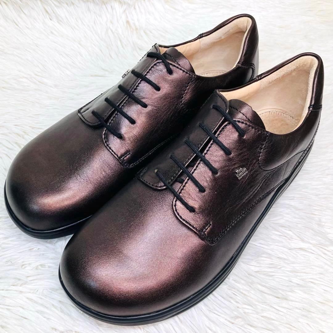 【新品未使用】Finn Comfort :size 6レースアップ 光沢ブラウン