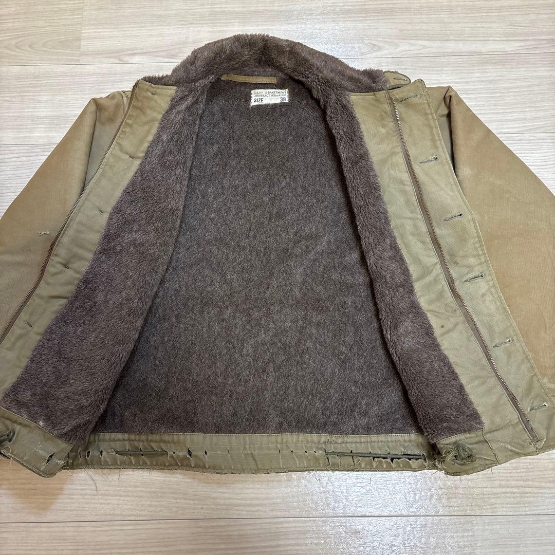 40s US NAVY N-1 n1デッキジャケット 実物 38 USN 前期型