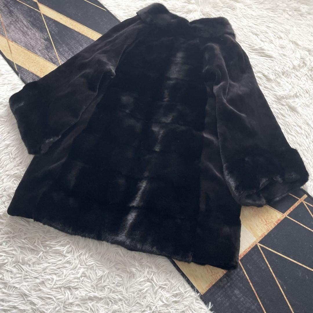 近年人気モデル/未使用級◎ 横段/総丈82 ミンク ファーコート 3L 軽量毛皮