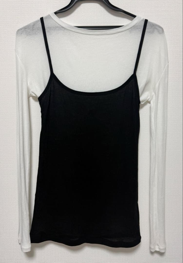 トップス Layered cotton sheer camisole top