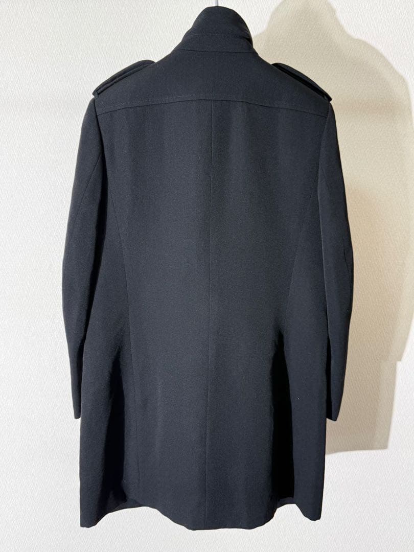 ヨウジヤマモト 02aw レザー切り替え ウールコート