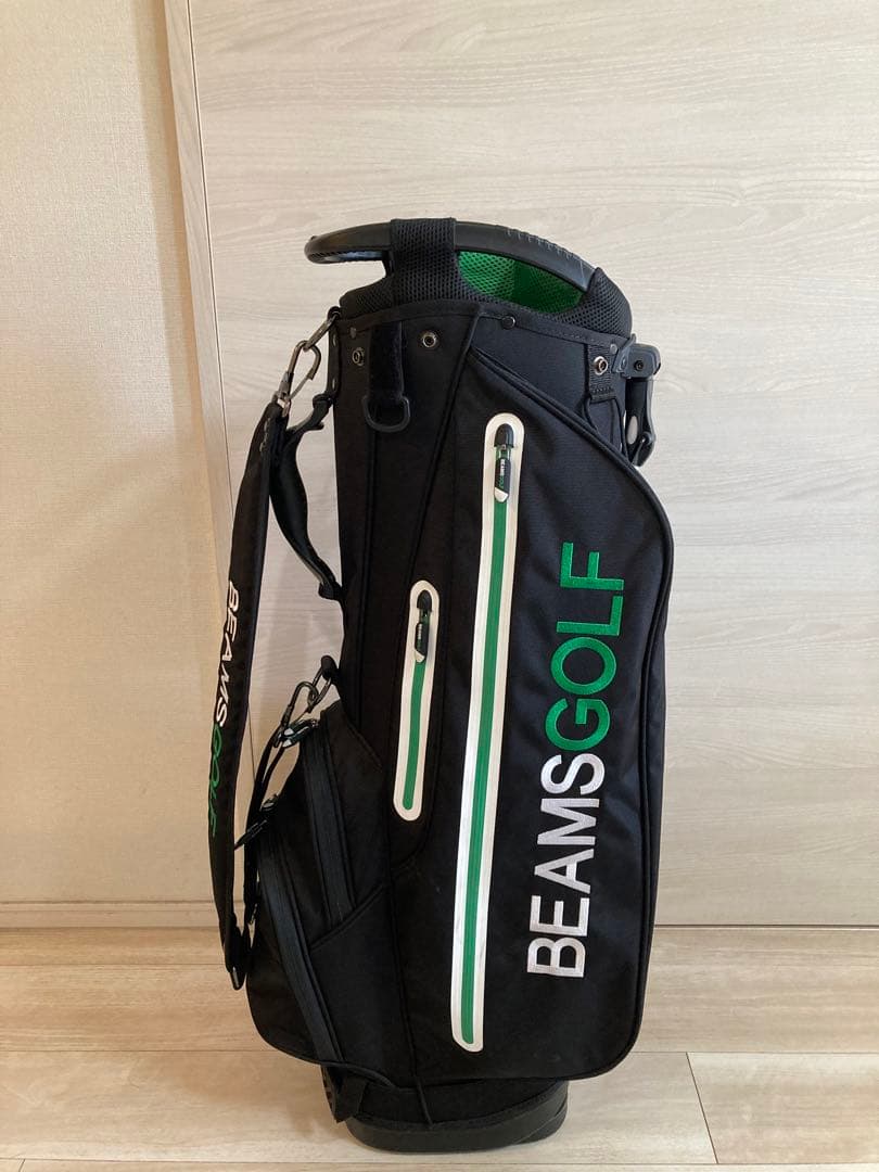 BEAMS GOLF キャディバッグ ブラック/グリーン