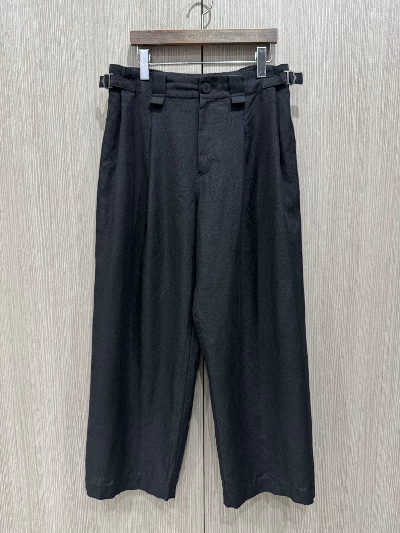 ISSEY MIYAKE MEN リネン混 ワイドパンツ 黒 サイズ2
